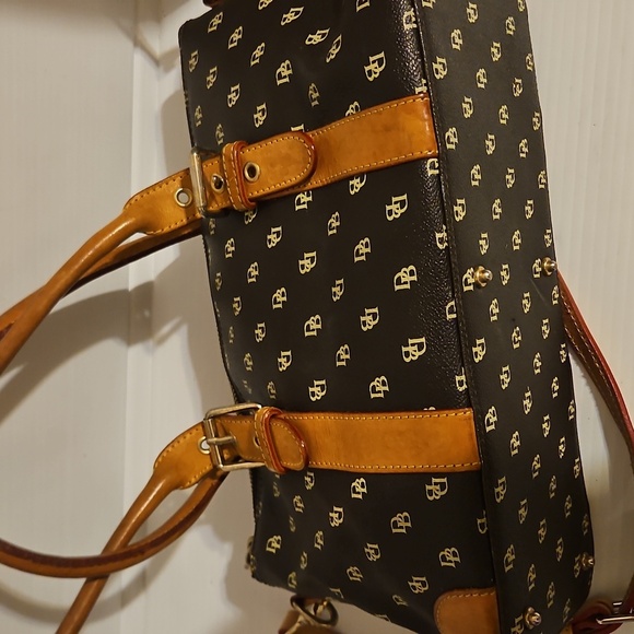 Vintage Dooney & Bourke Black Monogram Canvas Boston Bag - Picture 5 of 12